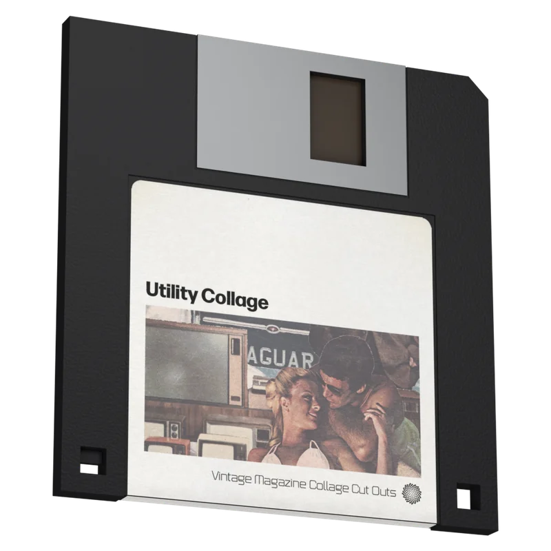 Utility Collage floppy disk cover